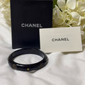 CHANEL CC Camellia Black Bangle