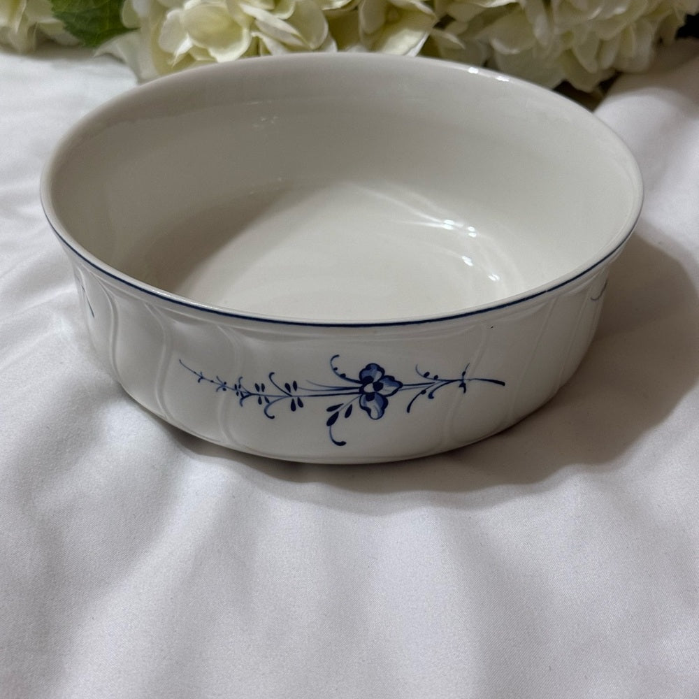 Villeroy & Boch White Serving Bowl with Blue Floral Accent