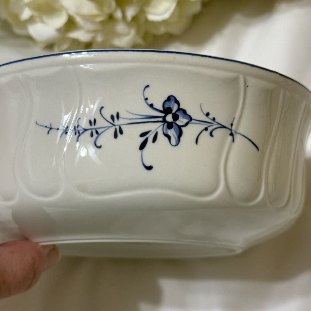 Villeroy & Boch White Serving Bowl with Blue Floral Accent