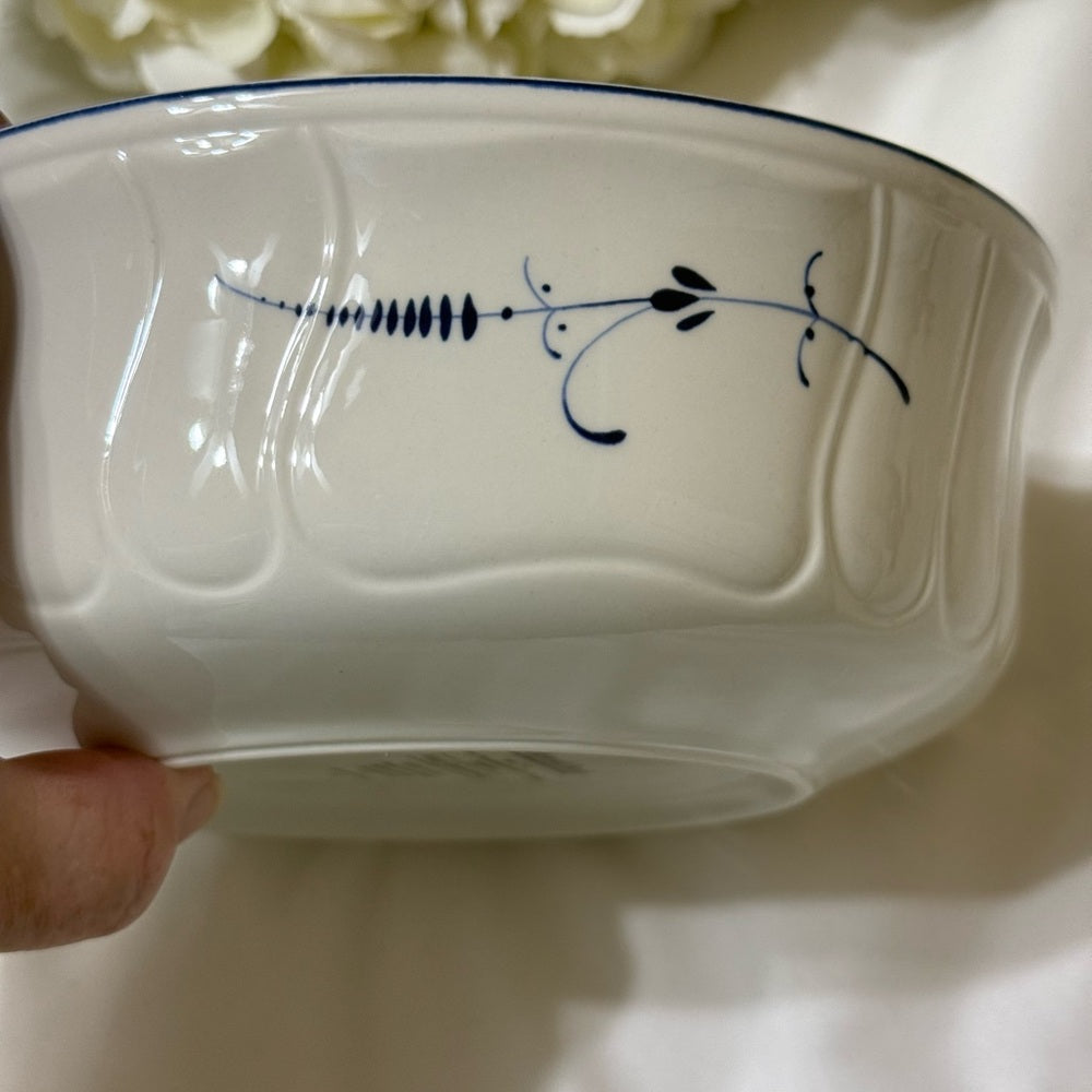 Villeroy & Boch White Serving Bowl with Blue Floral Accent