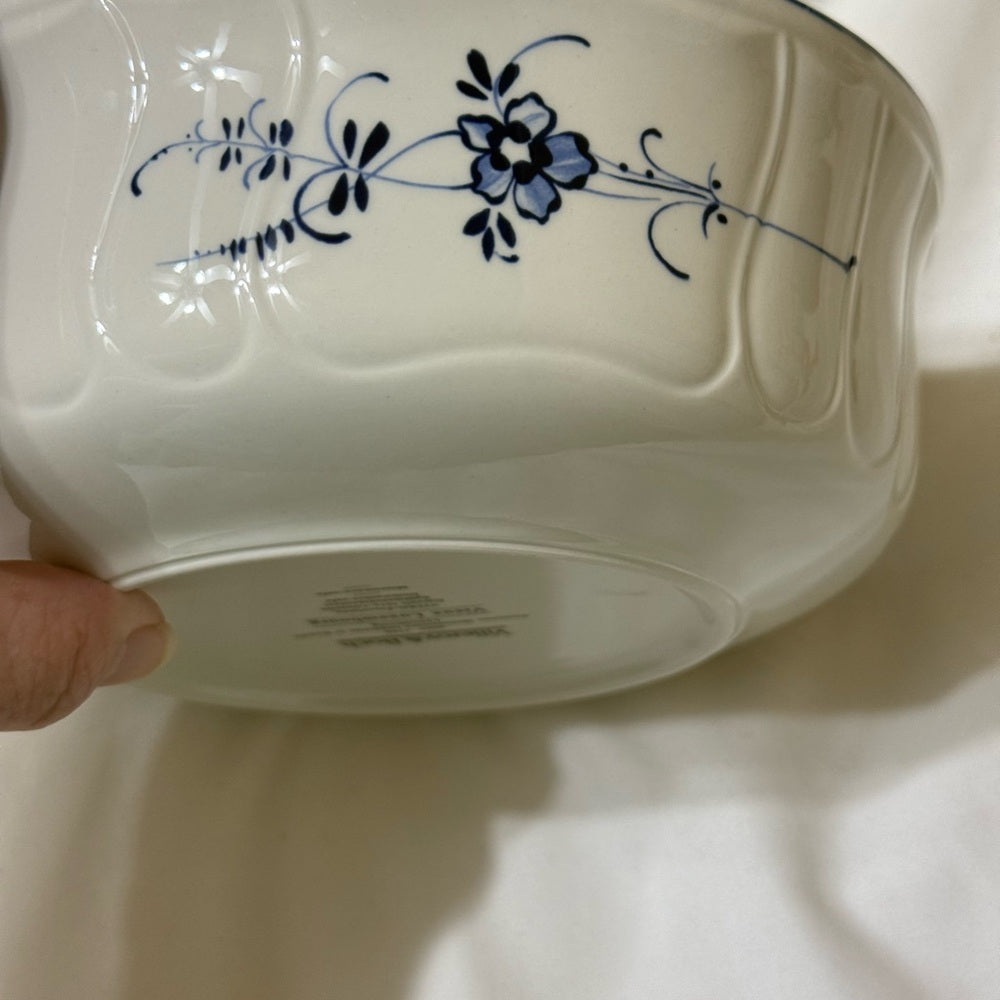 Villeroy & Boch White Serving Bowl with Blue Floral Accent