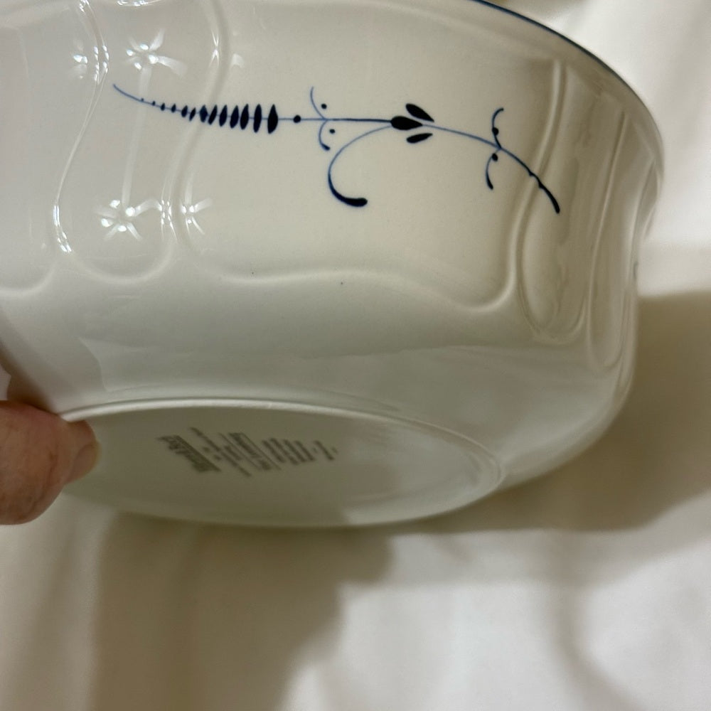 Villeroy & Boch White Serving Bowl with Blue Floral Accent