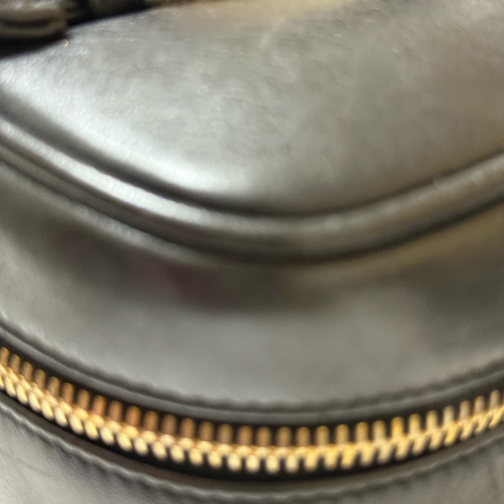 CHANEL Black Lambskin Vanity Bag with Gold Chain