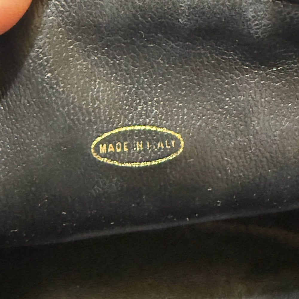 CHANEL Black Lambskin Vanity Bag with Gold Chain