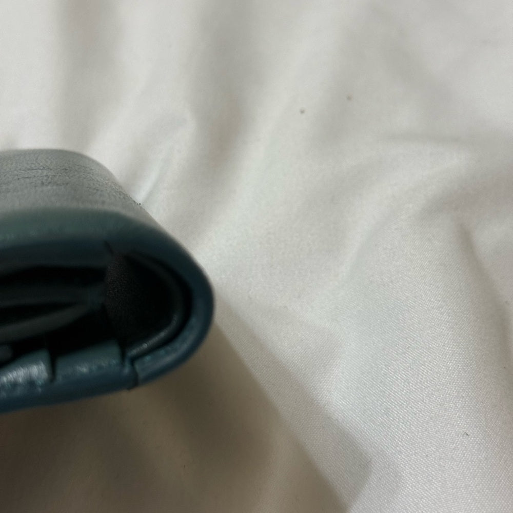 Celine Teal Triomphe Leather Trifold Wallet