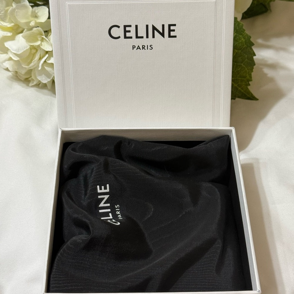 Celine Teal Triomphe Leather Trifold Wallet