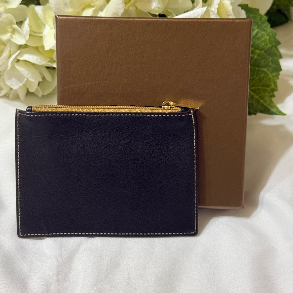 New Loewe Tan Suede and Dark Brown Leather Card Holder