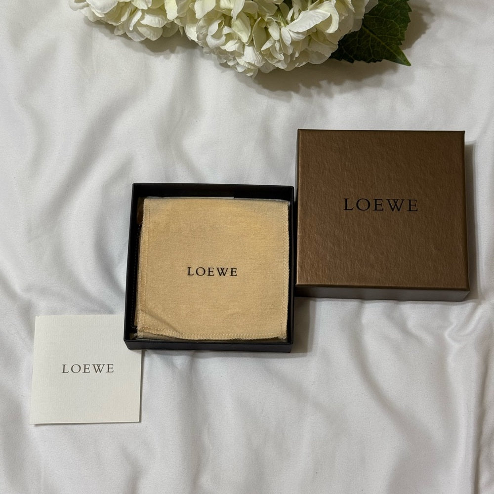 New Loewe Tan Suede and Dark Brown Leather Card Holder