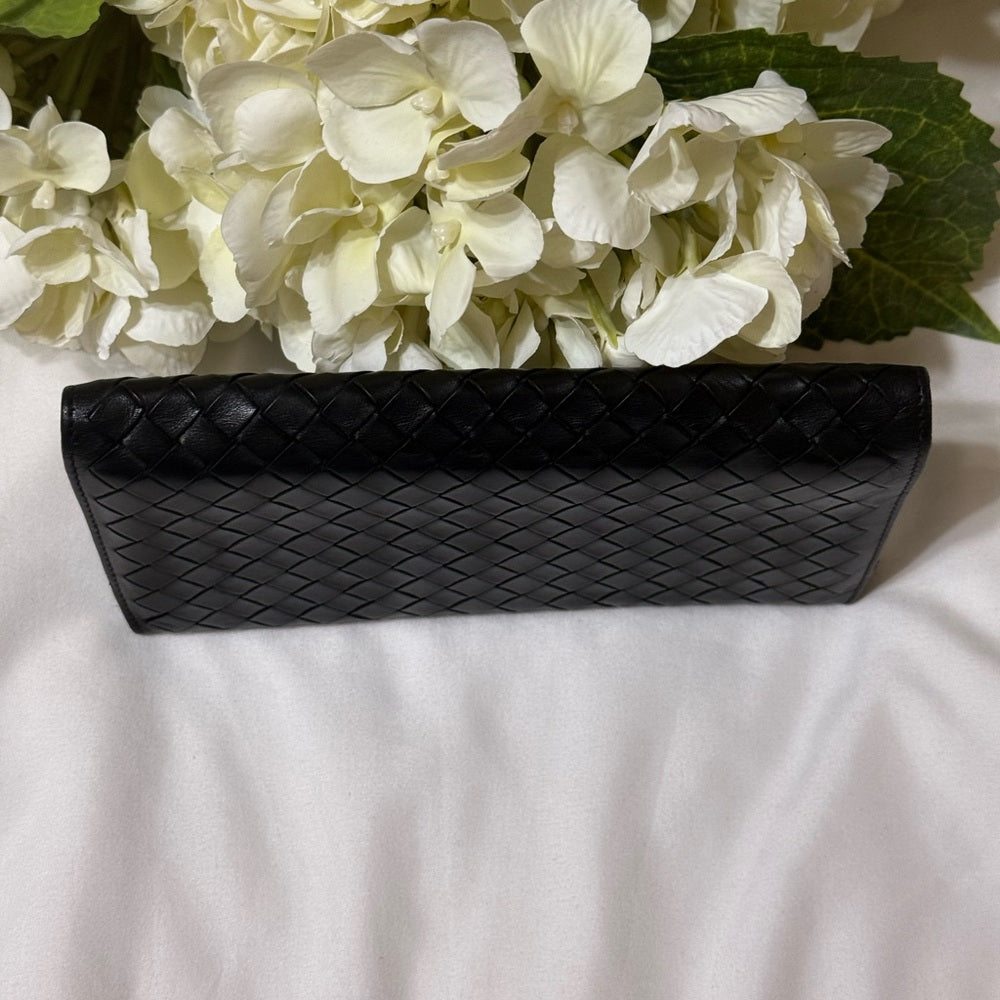 Bottega Veneta Black Intrecciato Leather Bifold Wallet