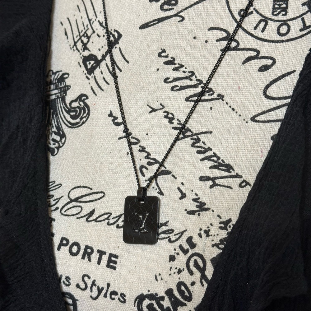 Louis Vuitton Champs Elysees PM Necklace Black On Black