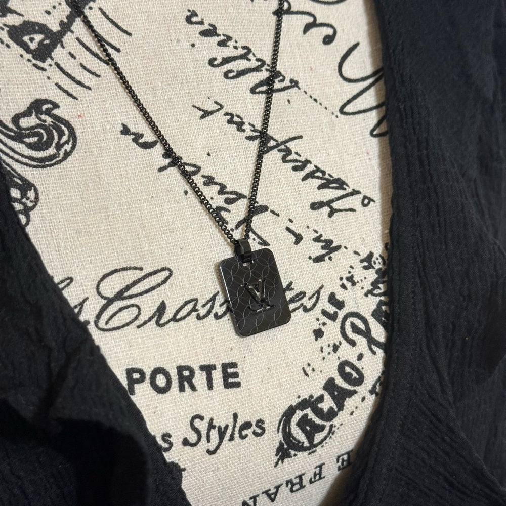 Louis Vuitton Champs Elysees PM Necklace Black On Black