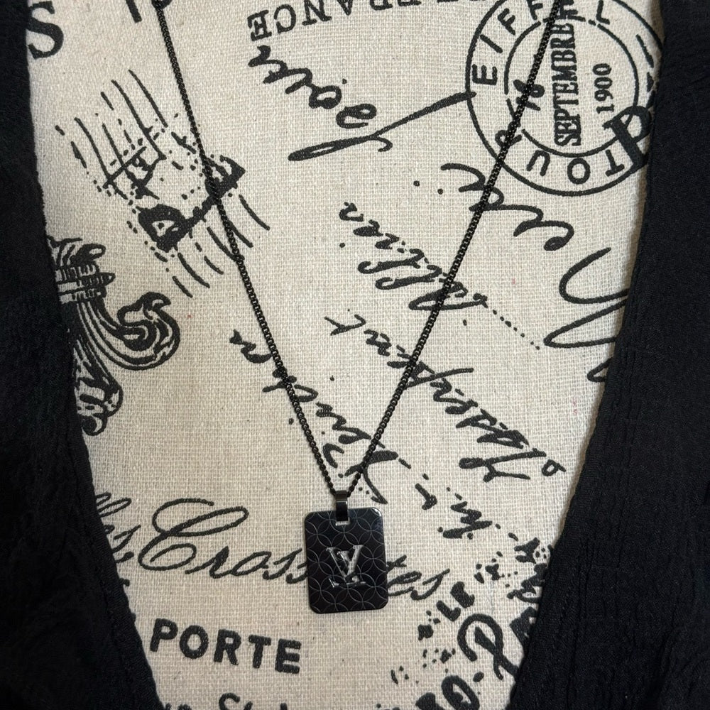 Louis Vuitton Champs Elysees PM Necklace Black On Black