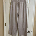 NWT Cyrus Women's Beige Knit Lounge Set Sleeveless Top Wide Leg Pants Large