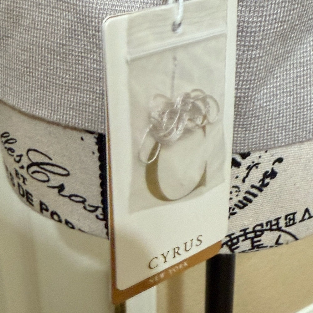 NWT Cyrus Women's Beige Knit Lounge Set Sleeveless Top Wide Leg Pants Large