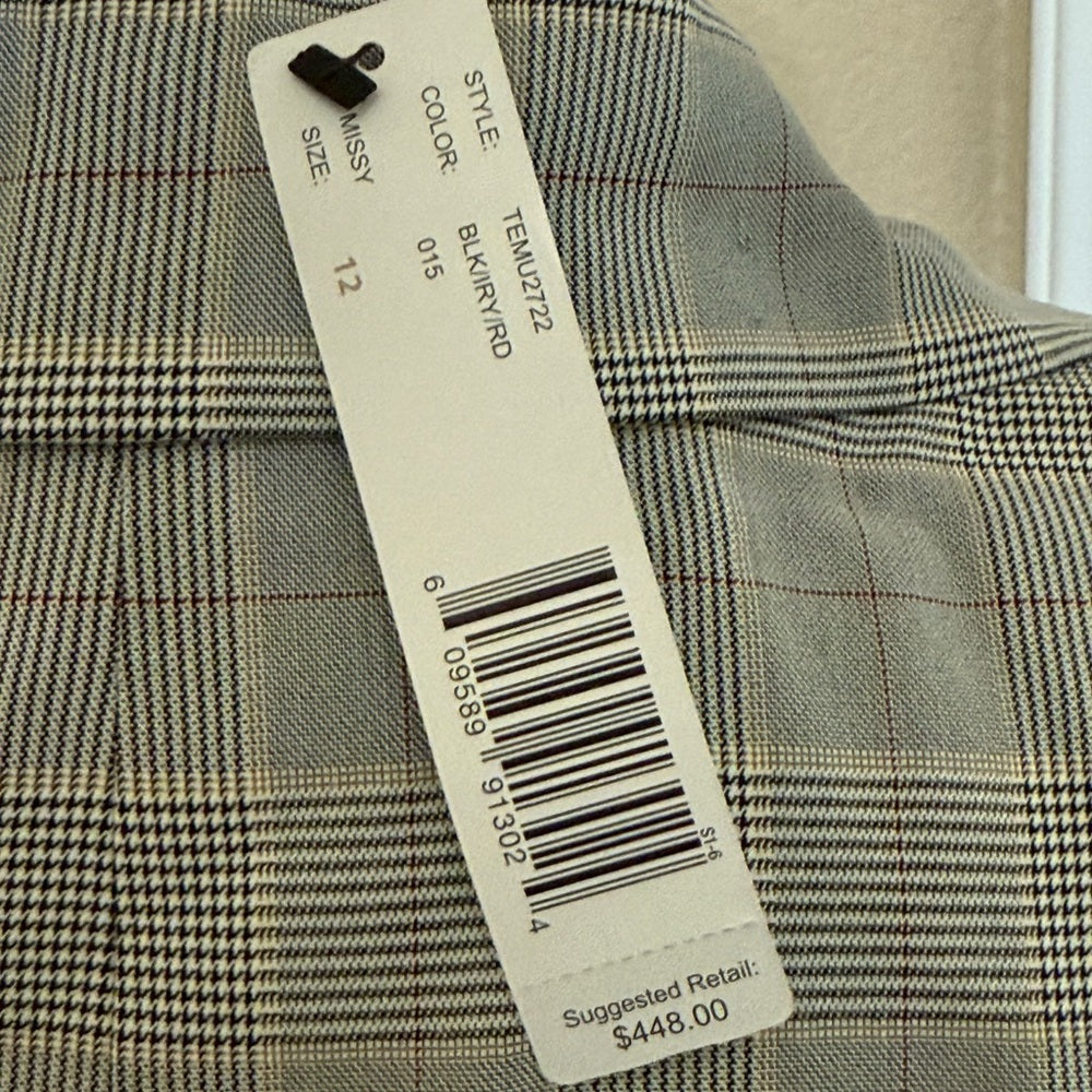 New Linda Allard Ellen Tracy Gray Plaid Blazer The Black Room