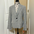 New Linda Allard Ellen Tracy Gray Plaid Blazer The Black Room