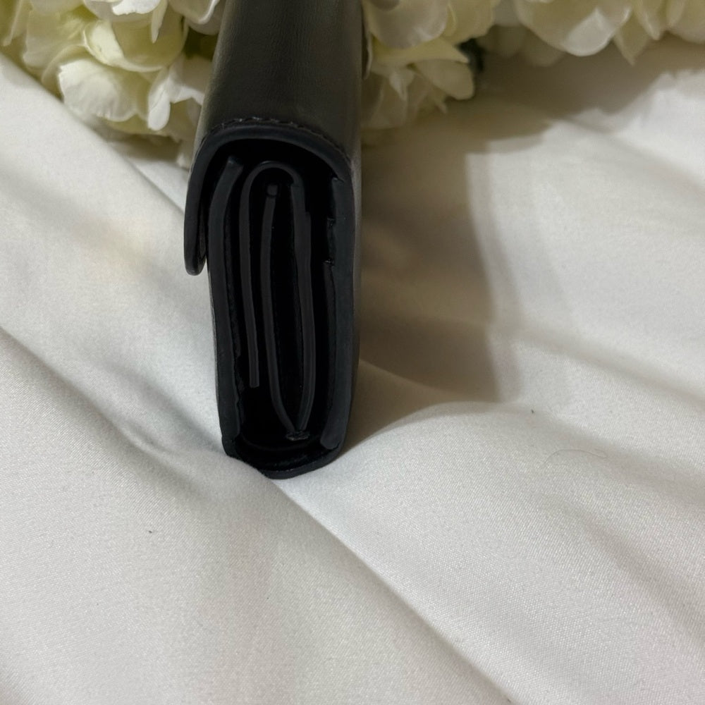 Celine Black Calfskin Triomphe Trifold Wallet