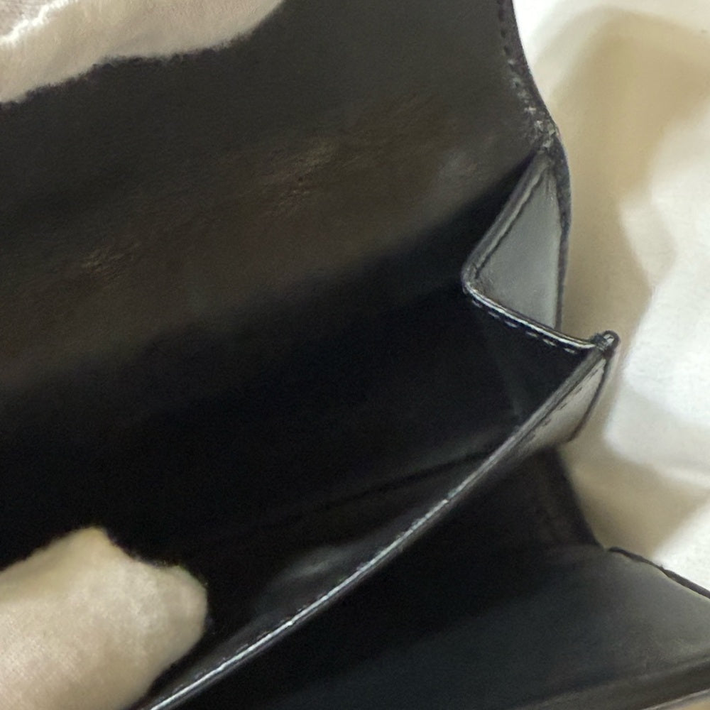 Celine Black Calfskin Triomphe Trifold Wallet