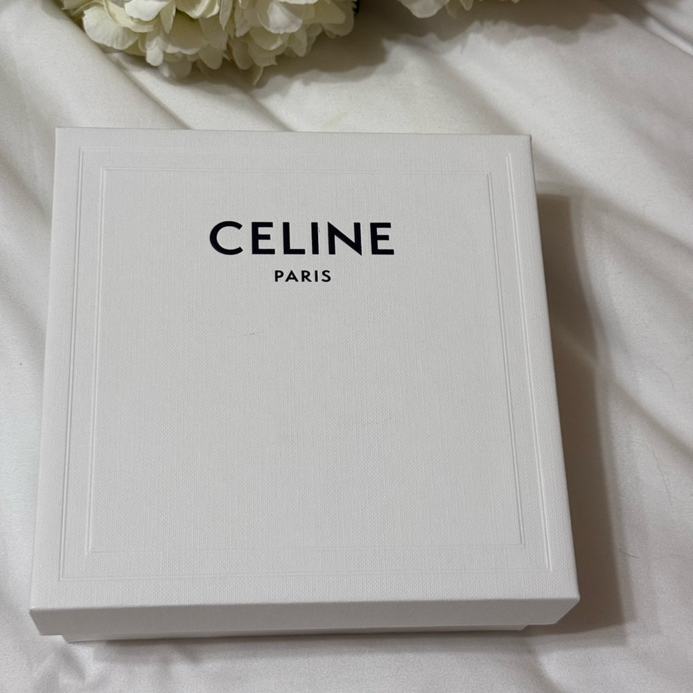 Celine Black Calfskin Triomphe Trifold Wallet