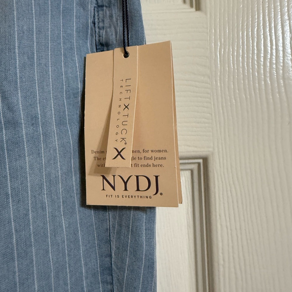 New NYDJ Light Blue Striped Flare Jeans