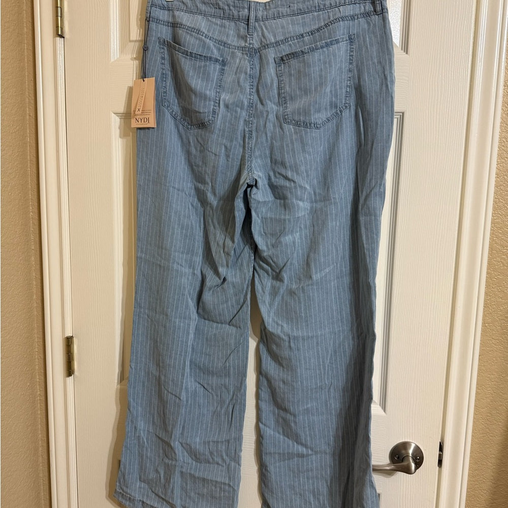 New NYDJ Light Blue Striped Flare Jeans