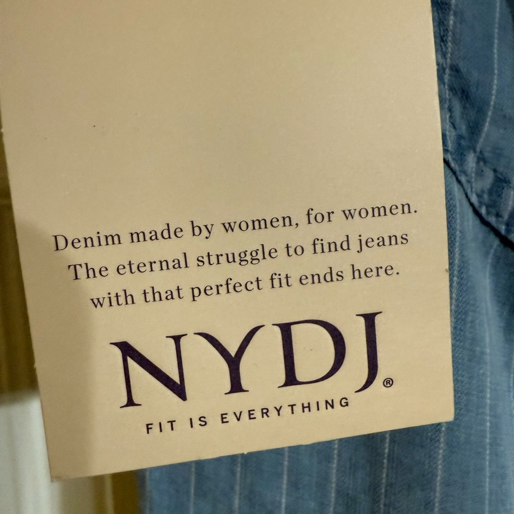 New NYDJ Light Blue Striped Flare Jeans