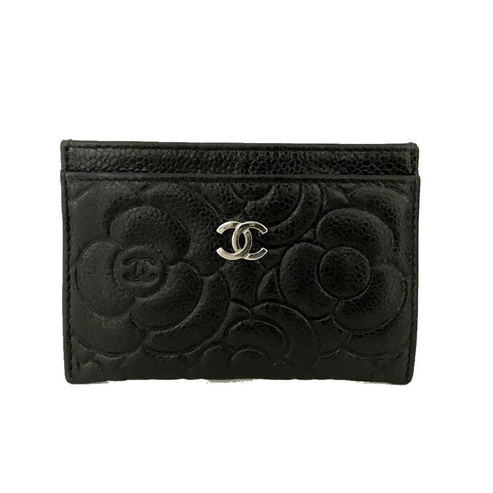 Chanel Camelia Black Card Holder