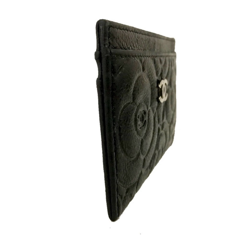 Chanel Camelia Black Card Holder