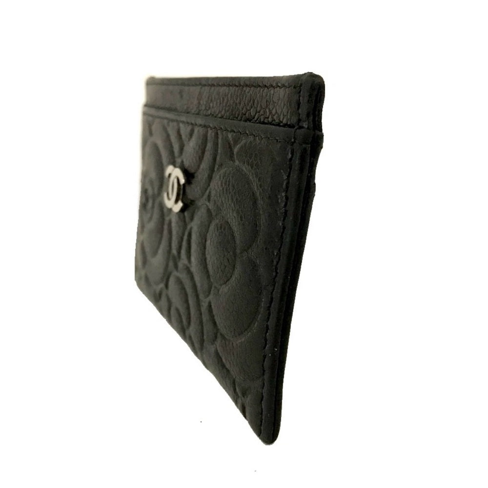 Chanel Camelia Black Card Holder