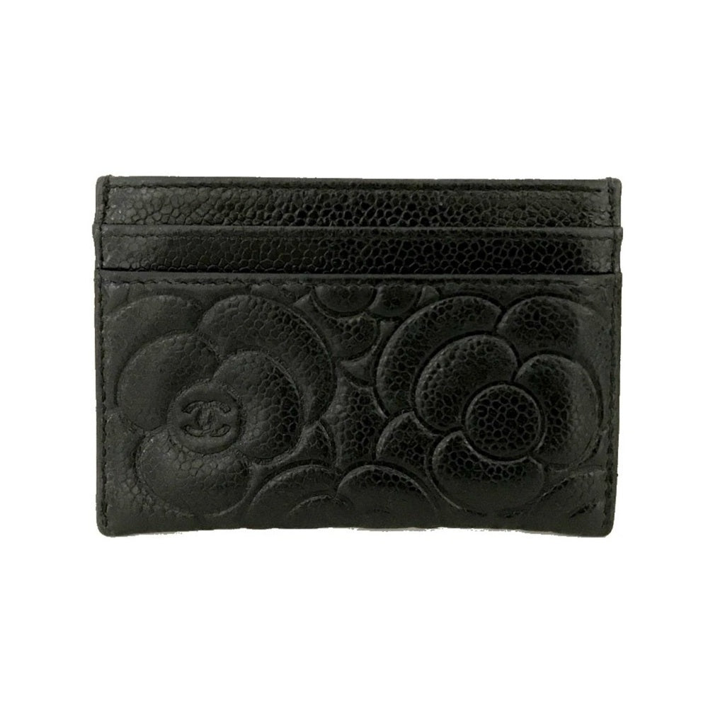 Chanel Camelia Black Card Holder