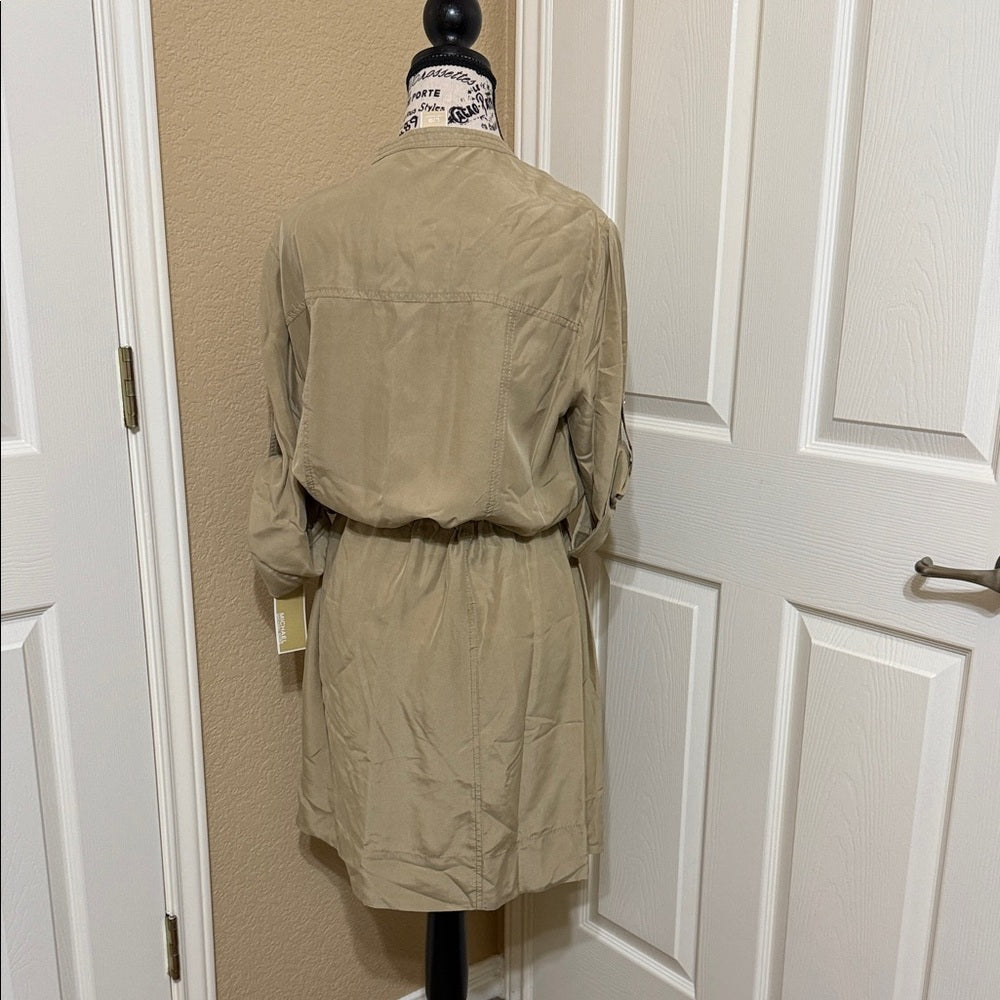MICHAEL Michael Kors Khaki Button-Up Dress