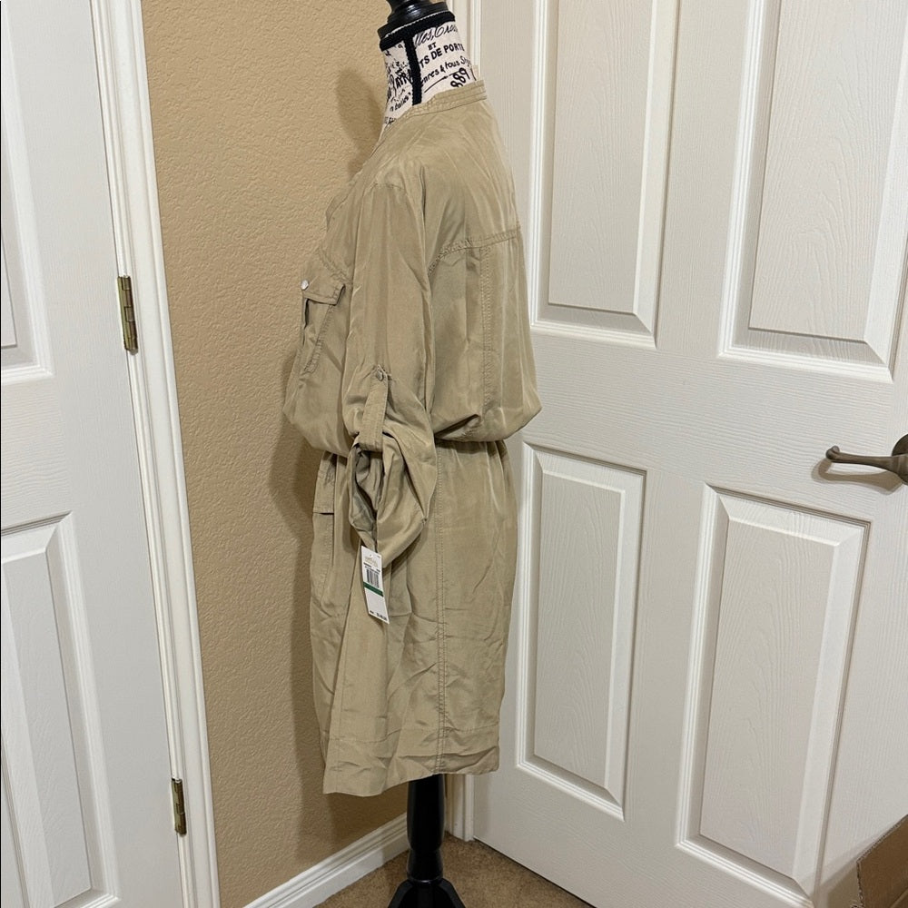 MICHAEL Michael Kors Khaki Button-Up Dress