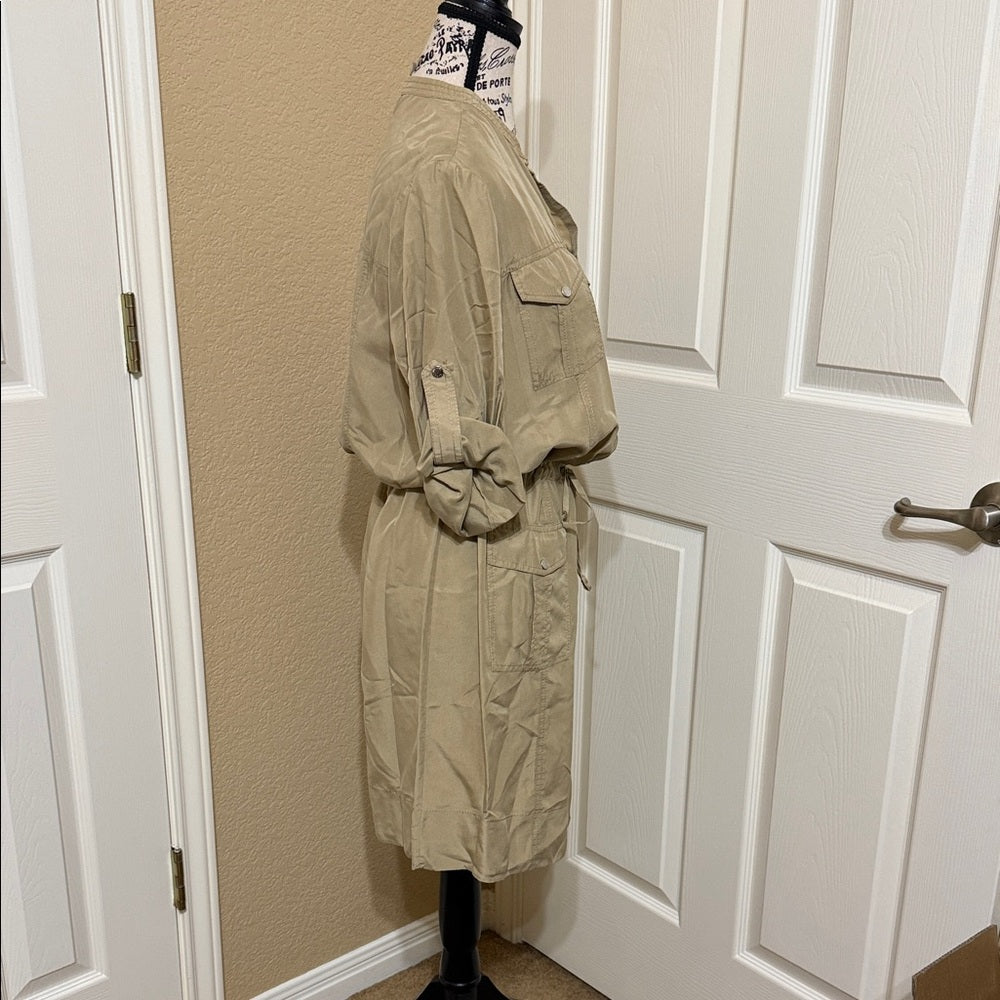 MICHAEL Michael Kors Khaki Button-Up Dress