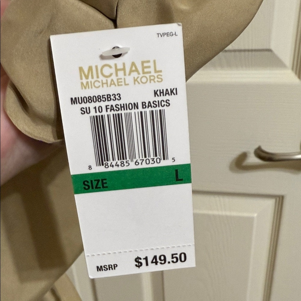 MICHAEL Michael Kors Khaki Button-Up Dress