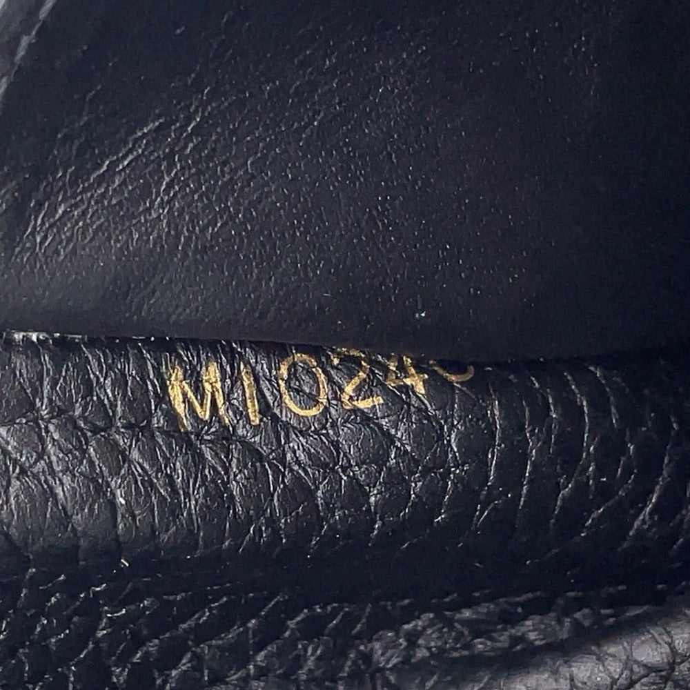 Louis Vuitton Black Leather Capucine Flowers Wallet