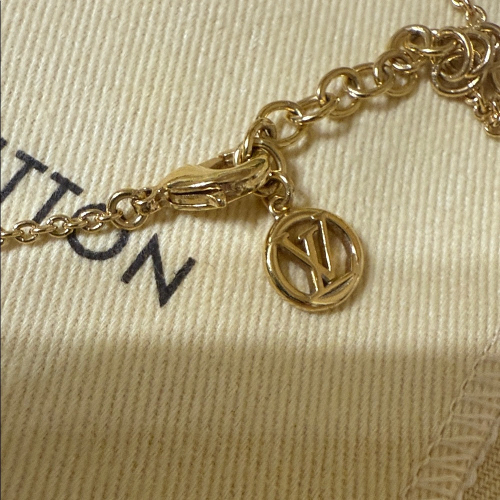 Louis Vuitton Gold Twist Lock Necklace