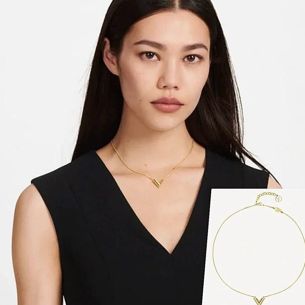 Louis Vuitton V Essential Pendant Necklace