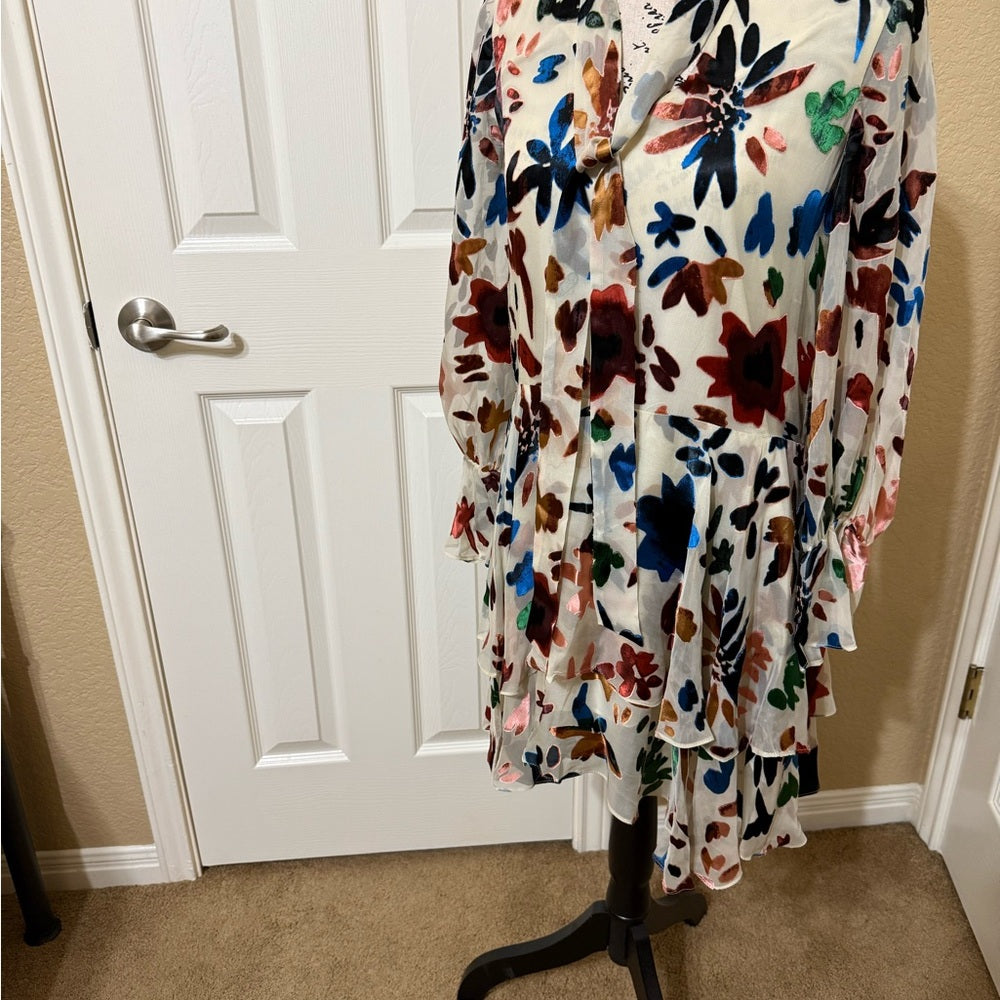 Alice + Olivia Multicolor Iridescent Floral Mini Dress XS