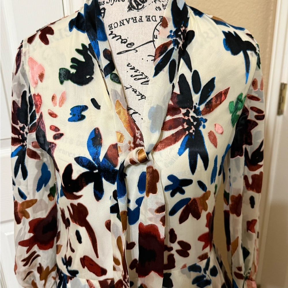 Alice + Olivia Multicolor Iridescent Floral Mini Dress XS