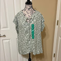 New Buffalo David Bitton Sage Floral Blouse XL