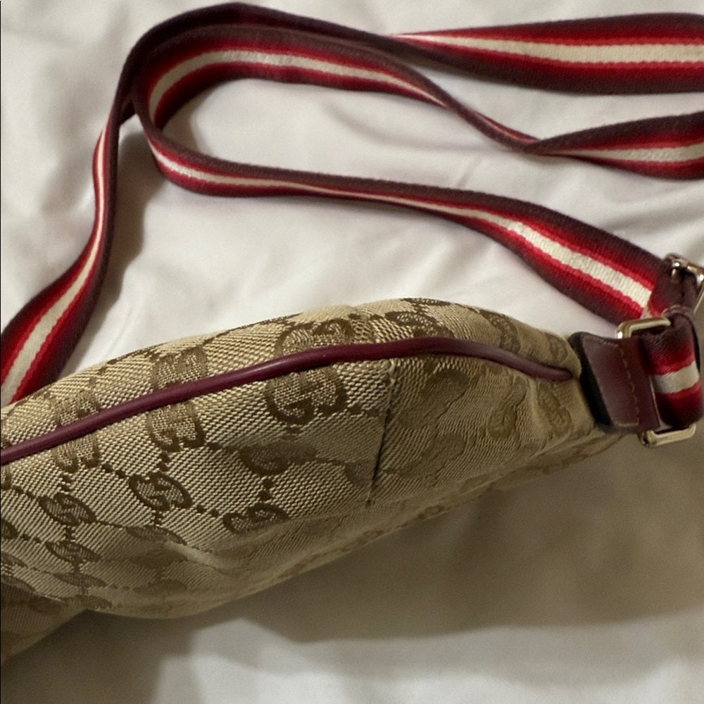 Gucci Beige and Burgundy Crossbody Bag