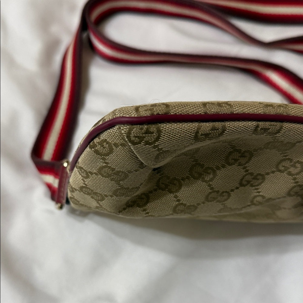 Gucci Beige and Burgundy Crossbody Bag