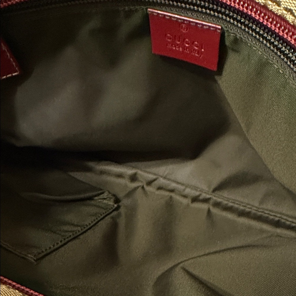 Gucci Beige and Burgundy Crossbody Bag