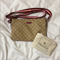 Gucci Beige and Burgundy Crossbody Bag