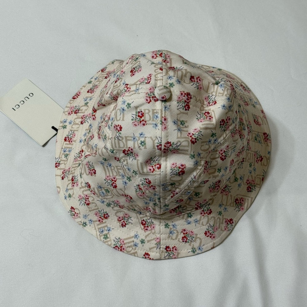 New Gucci Liberty Pink Floral Print Bucket Hat Size M