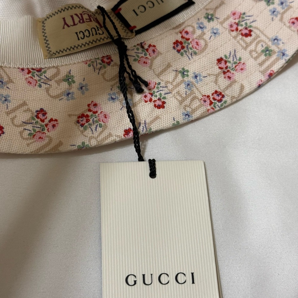 New Gucci Liberty Pink Floral Print Bucket Hat Size M