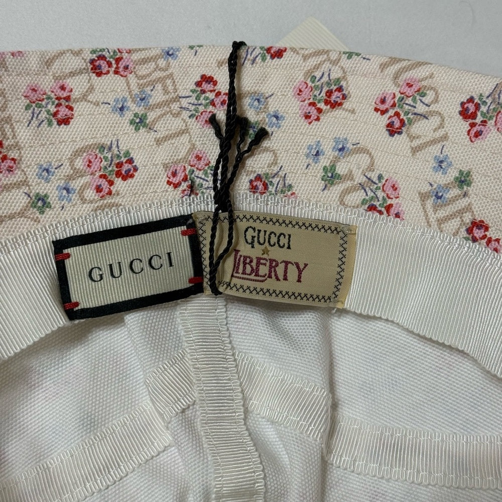 New Gucci Liberty Pink Floral Print Bucket Hat Size M