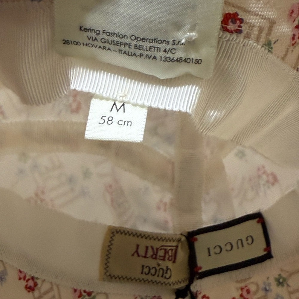 New Gucci Liberty Pink Floral Print Bucket Hat Size M