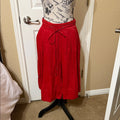 New Club Monaco Vibrant Cactus Red Pleated Midi Skirt