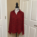 H&M Red & Black Pattern Blouse